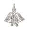 Sterling Silver Bells Charm Pendant Wedding Jewelry 20mm x 13mm